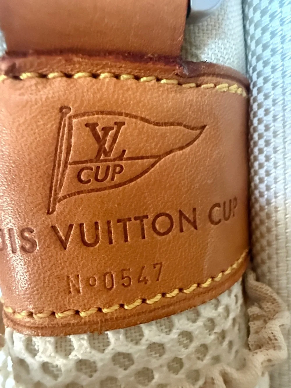 Louis Vuitton Cup Cream Sling Messenger Bag with Orange Trim Strap